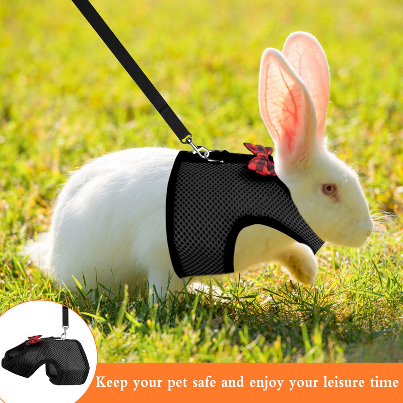 Yuehuabao Pack of 2 Rabbit Harnesses, Breathable Rabbit Harness, Soft Mesh for Rabbits, Hamsters with Leash, Small Animals, Jogging (L, Blue Red) - PawsPlanet Australia