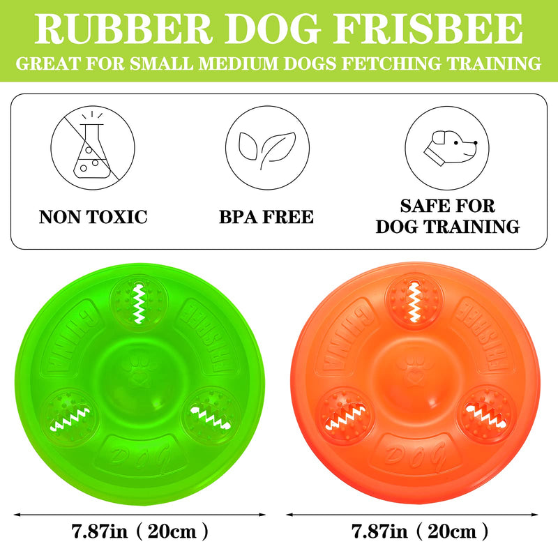 2 Pieces Flying Discs Interactive Dog Toys Rubber Flyer Puppy Chew Toys Durable Rubber Dog Toy Flying Disc Safe on Teeth for Small, Medium and Large Dogs (20 cm, Gear) 20 cm - PawsPlanet Australia