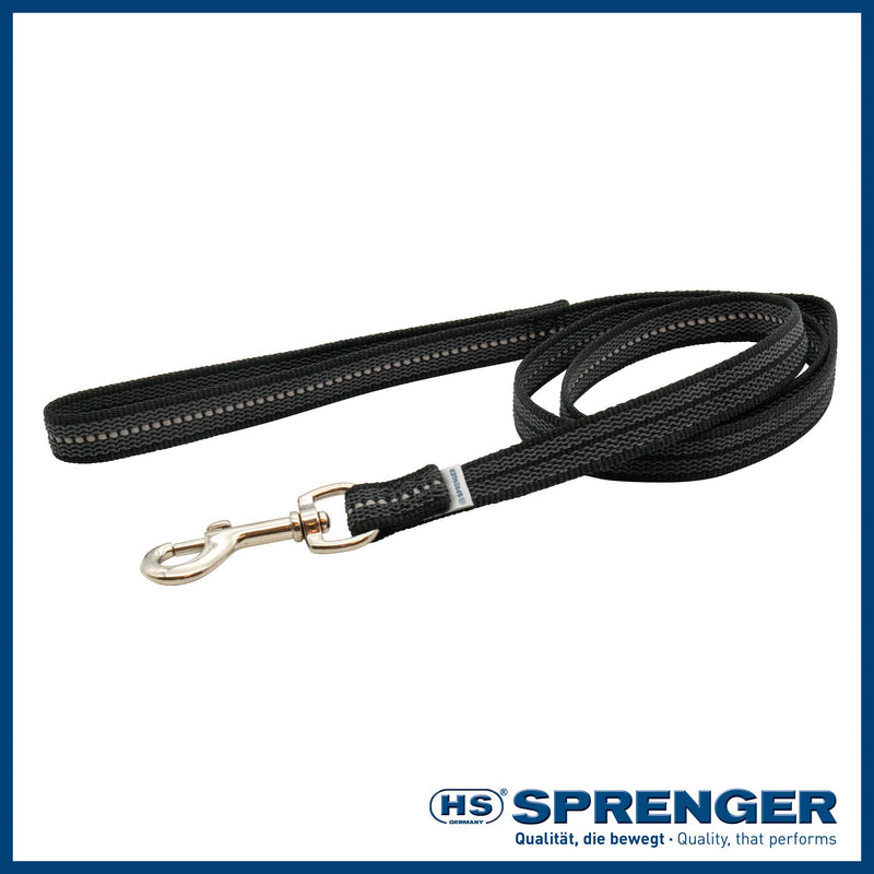 Herm Sprenger - Heavy Duty Rubberized Nylon Reflective Dog Leash 6 Feet – Safety Control No Slip Grip Loop Handle No-Tangle 360 Swivel – Comfort Lead for Small Medium Dogs (Black) Black - PawsPlanet Australia