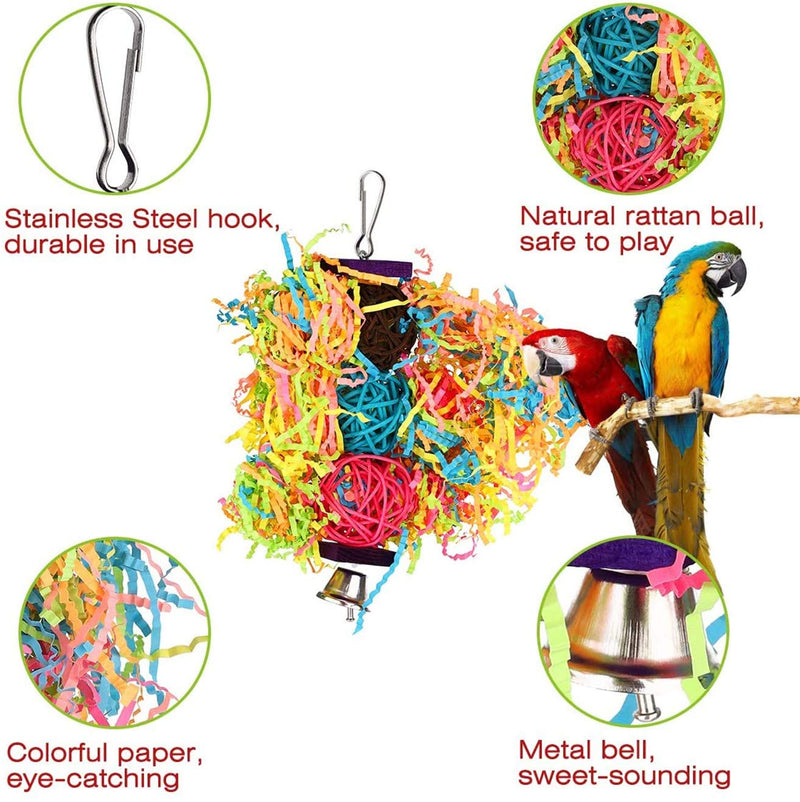 Bird Chewing Toys, Miumiu 3 Pack Bird Toys Parrots Cage Toys Hanging Swing Shredding Chewing Perches Parrot Toy Parrot Bite Toy for Parrots, Parakeets, Cockatiels, Conures, Macaws, Love Birds, Finches - PawsPlanet Australia