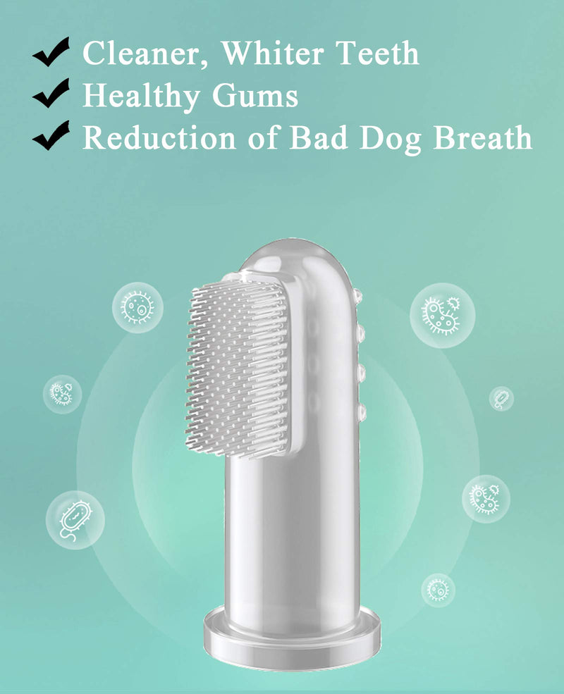 LAMXIN Dog Toothbrush for Dog Teeth Cleaning, Soft Silicone Finger Toothbrush for Dogs, Comfortable, No Damage to Gums, Natural, EP, Used as Cat Toothbrush and All Pet as Well - PawsPlanet Australia
