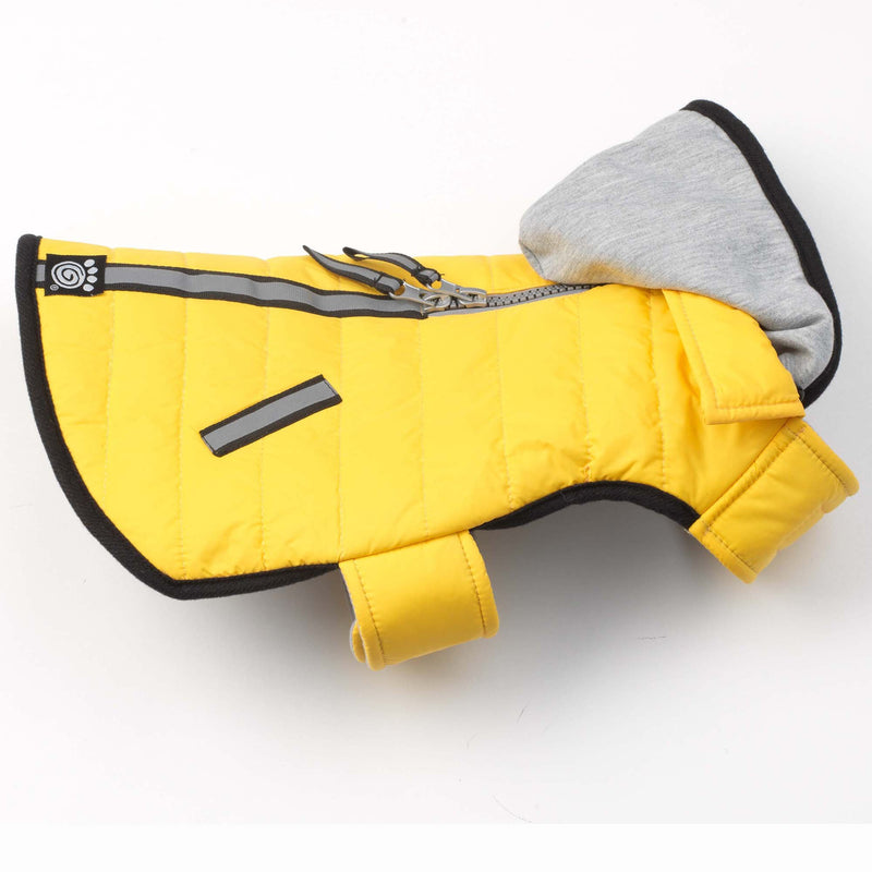 [Australia] - Pet Rageous 10400YMD Stowe Puffer Harness Coat, Medium, Yellow 