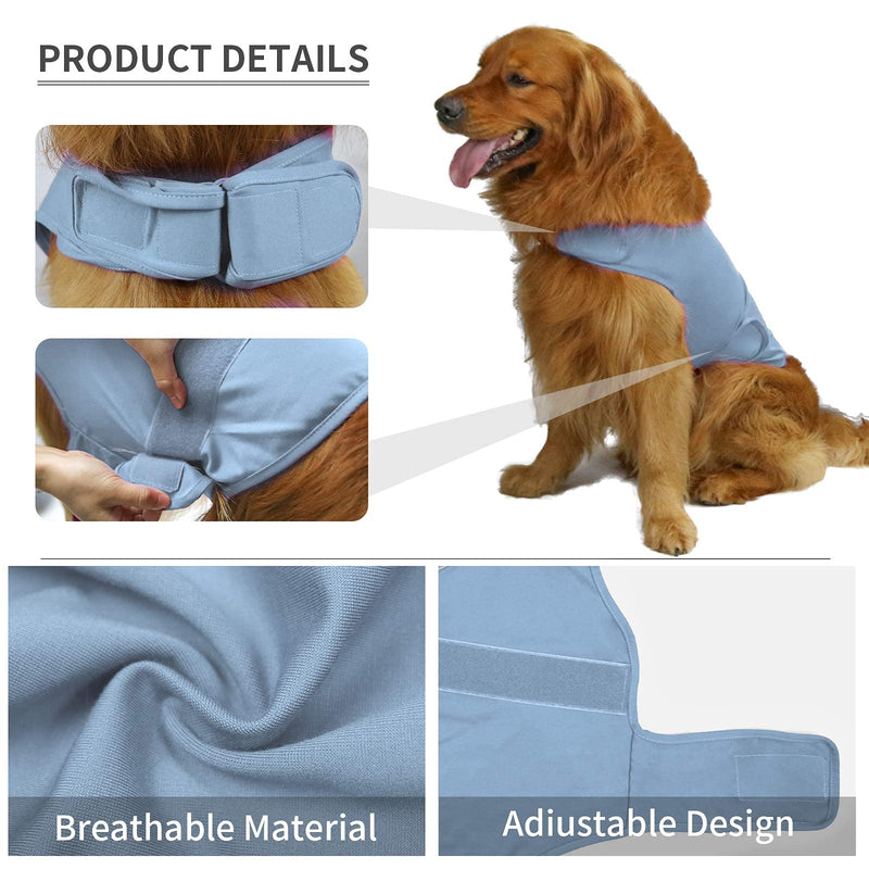 KittyStar Breathable Dog Shirt for Thunderstorm, Dog Anxiety Vest Jacket Warp,Puppy Calming Coat Anxiety Relief S Blue - PawsPlanet Australia