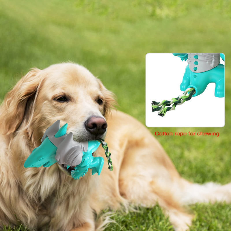 KEEN Dog Chew Toys for Tooth Cleaning and Dental Care - Tough Shark Indestructible Puppy Toy for Aggressive Chewers with Non-Toxic Nylon and TPR Blue - PawsPlanet Australia