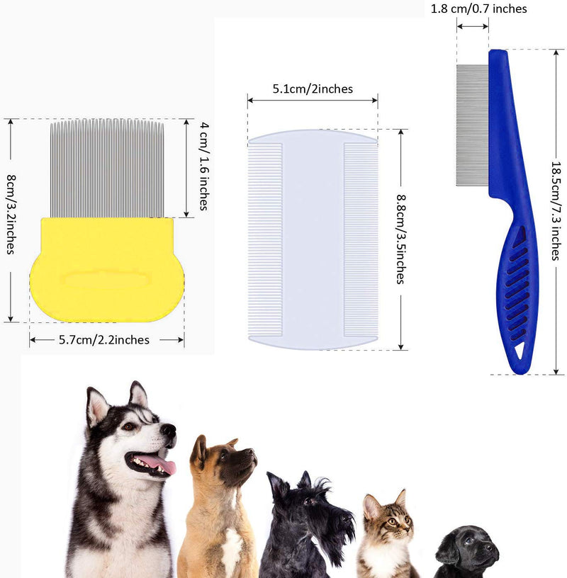6 Pieces Flea Comb for Cats Dogs Lice Combs Fine Tooth Comb Grooming Set Remove Float Hair Tear Marks Tick Removal Tool - PawsPlanet Australia