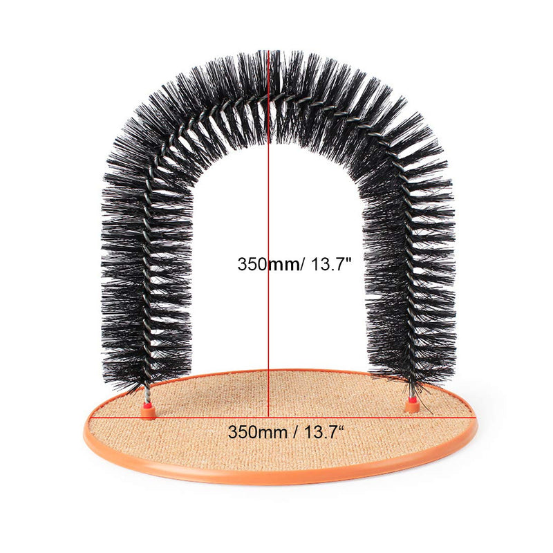 JUILE YUAN 4 in 1 Multifunction Self Grooming Cat Arch- Bristle Ring Brush and Carpet Base Groomer, Massager, Scratcher for Controlling Shedding, Healthy Fur and Claws style 1 - PawsPlanet Australia