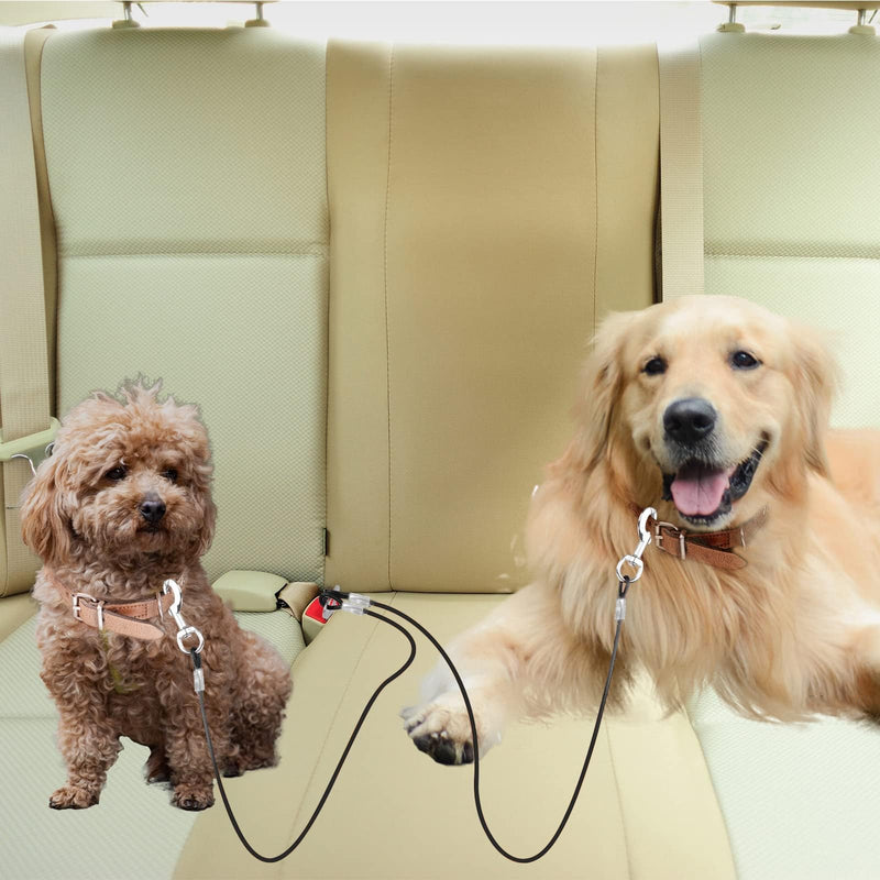 Mi Metty Double Dog Seat Belt 2 in 1 Dog Car Harness Dog Belt for Car Universal Plug Dog Seat Belt for Dogs Cats Pet - PawsPlanet Australia