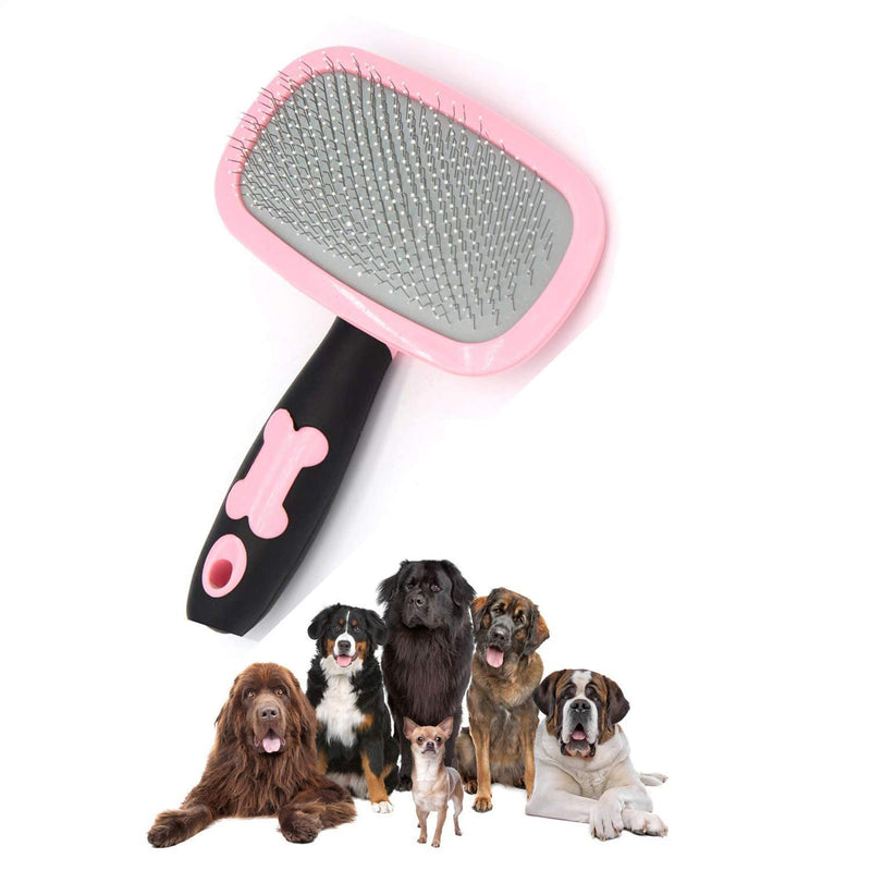 Quintina Large Dog Brush Pet Grooming Brush Cat Brush Shedding Grooming Tools Pink - PawsPlanet Australia