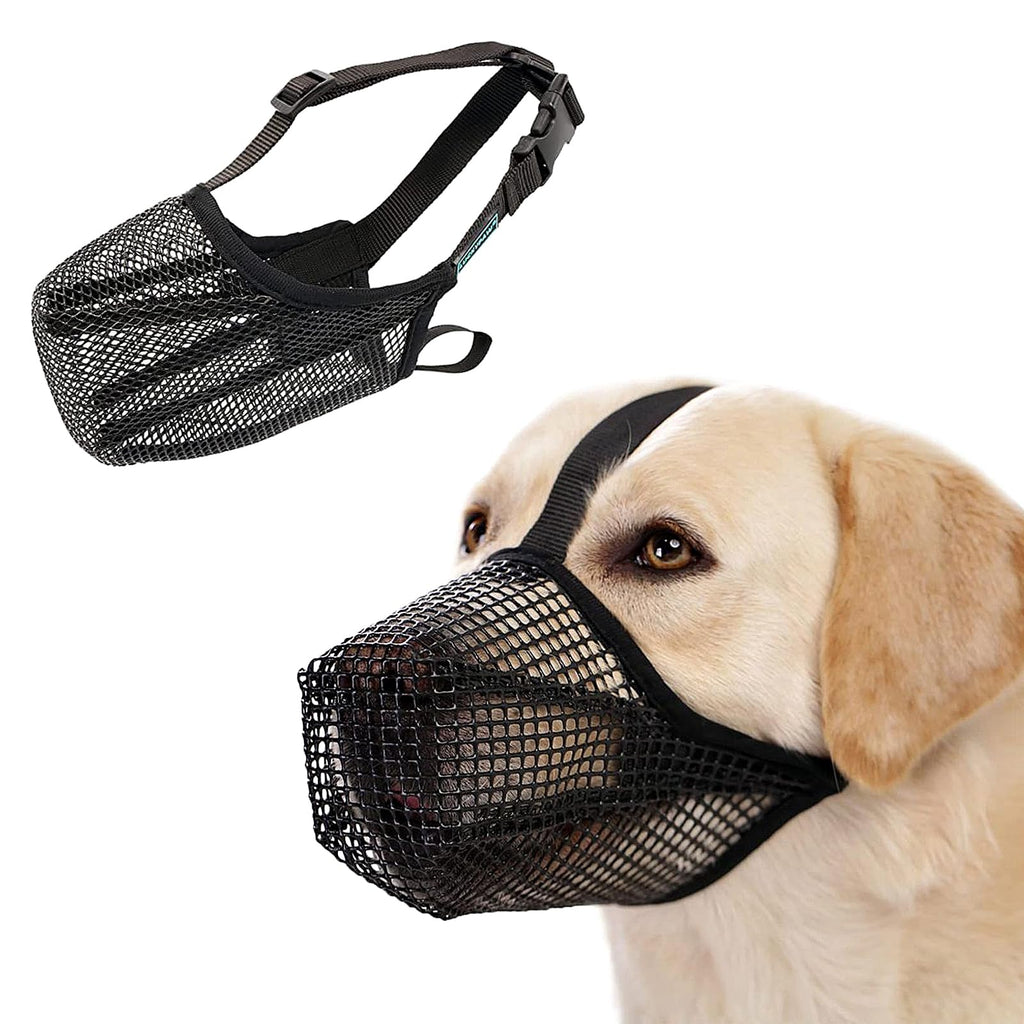 behone muzzle for dogs, dog muzzle, soft and comfortable basket muzzle for dogs, mesh dog muzzle, prevents eating, biting and chewing (L) L - PawsPlanet Australia