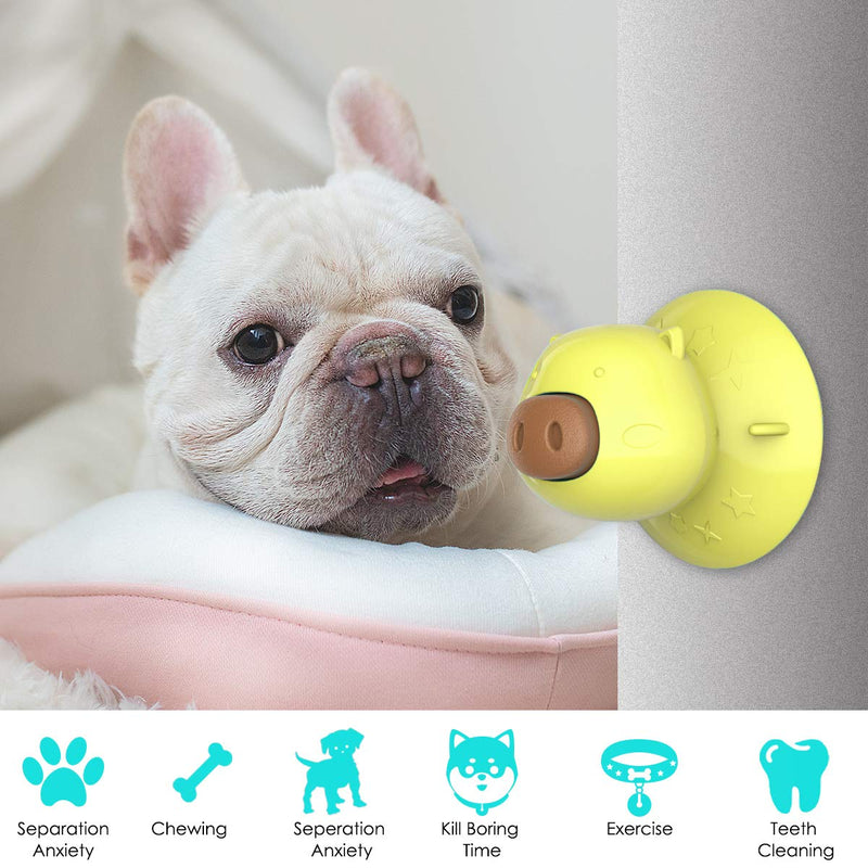 [Australia] - Petyoung Dog Lick Toy with Three Treats,Suction Cup Dog Lick Pad for Pet Bathing,Nail Trim,Grooming and Drying,Dog Washing Distraction Device Reduce Boredom Yellow 