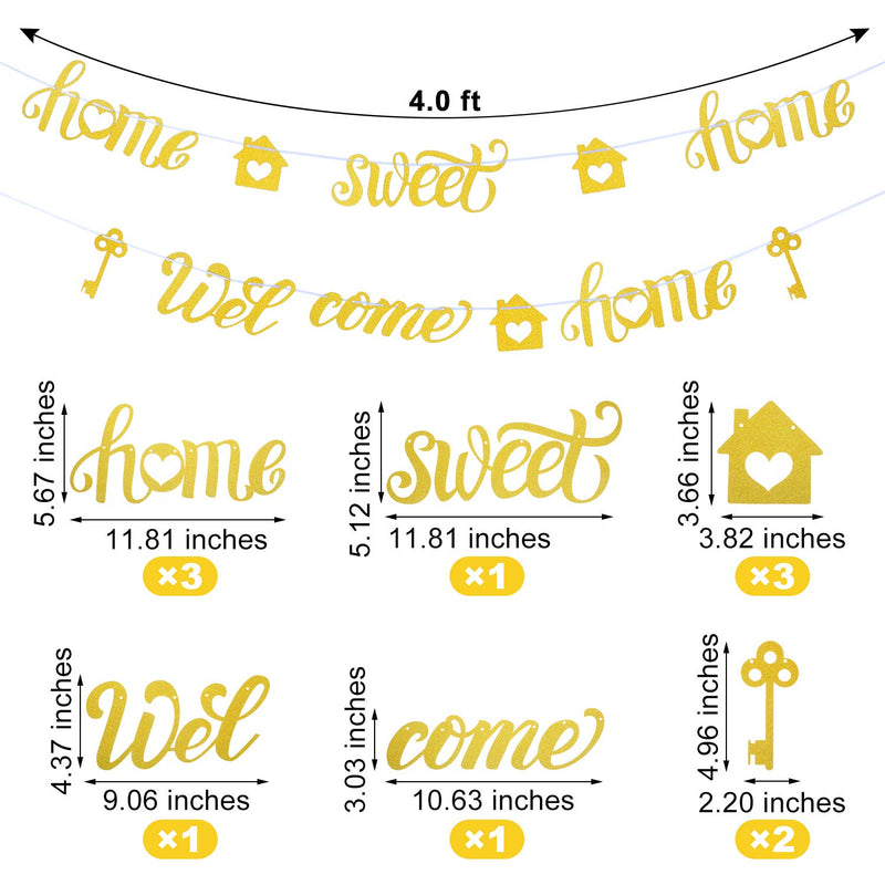 55 Pieces Sweet Home Cupcake Toppers and 2 Pieces Welcome Home Banner Home Sweet Home Banner for House Warming Party Decoration Supplies - PawsPlanet Australia