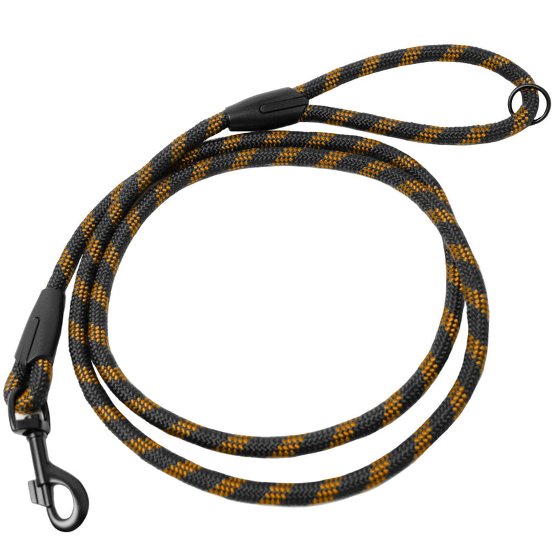 [Australia] - Luna&Max Rope Dog Leash 6ft Mountain Climbing Rope Dog Lead Dog Leash Braided Rope Leash for Dogs Medium Large Extra Large Training Slip Show Dog Lead Gold 