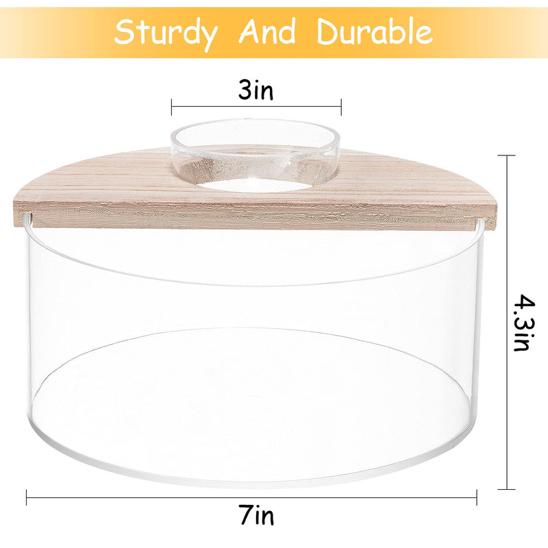 Acrylic Small Pets Sand Bath Box with Tiny Pet Bowl- Assemble Hamster Shower & Digging Sand Bathtub Rat Hamster Hideout Sand Bath Container for Lemming Chinchilla Gerbil Little Animal - PawsPlanet Australia