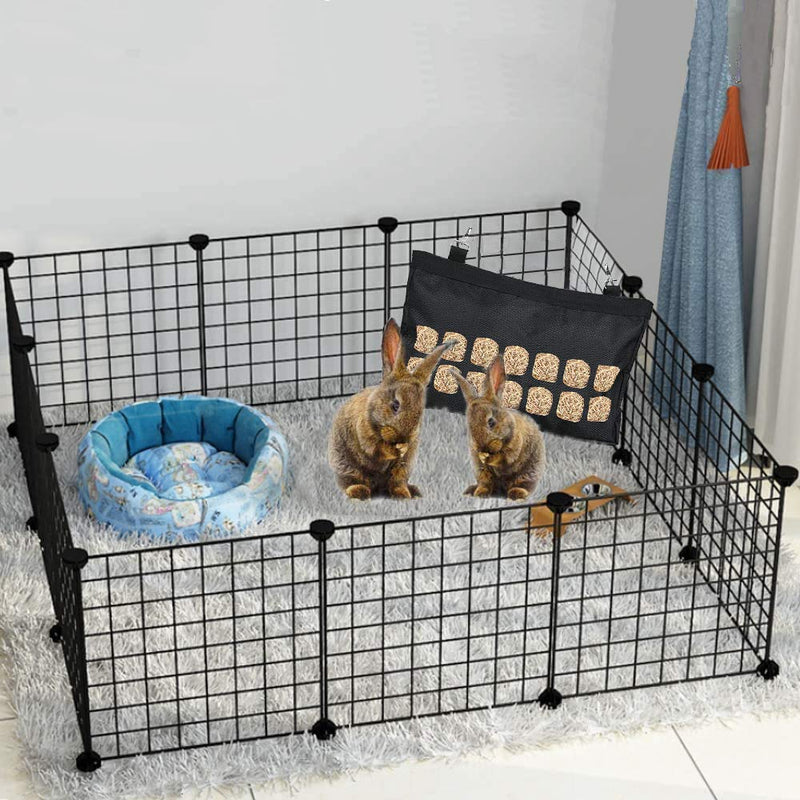 [Australia] - Guinea Pig Hay Bag, Rabbit Hay Feeder, Hay Bag Hanging Feeder Sack for Rabbit Guinea Pig Chinchilla Hamsters Small Animals, Pet Essential Feeder Storage Bag L:11 X 19 X 1.57 INCH 