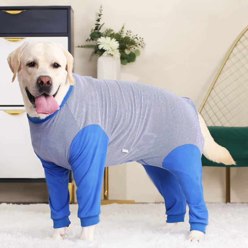 Yeapeeto Dog Onesie Surgery Recovery Suit for Large Medium Bodysuit Dogs Pajamas PJS Full Body for Shedding, Prevent Licking, Wound Protection, Cone Alternative X-Large Blue - PawsPlanet Australia