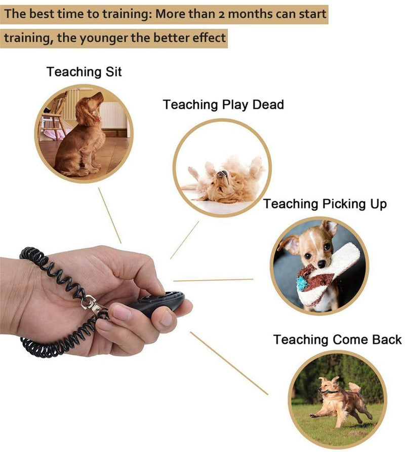 Bepets Dog Training Clicker with Wrist Strap, Pet Clicker for Dog Clicker for Training Puppy Clicker Trainer, Pet Training Clicker for Cats Puppy Bird Horse Animal Black White and Blue - PawsPlanet Australia