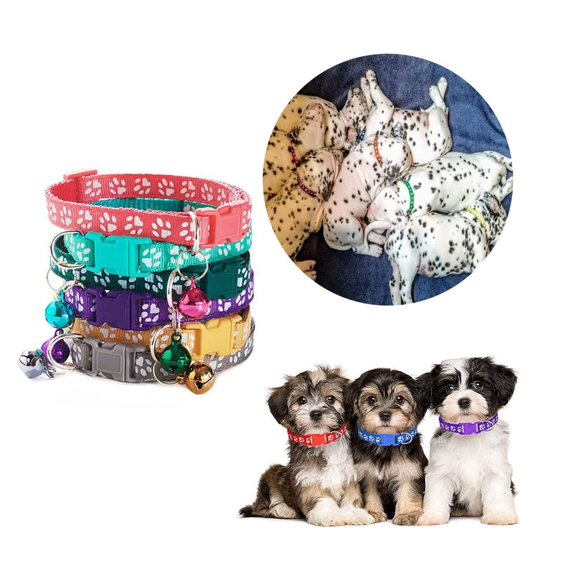 Pack of 12 cat collars, safety clasp, cat collars with bells, reflective cat collars, colorful cat collars, adjustable cat collar, for cats and puppies, rabbits - PawsPlanet Australia