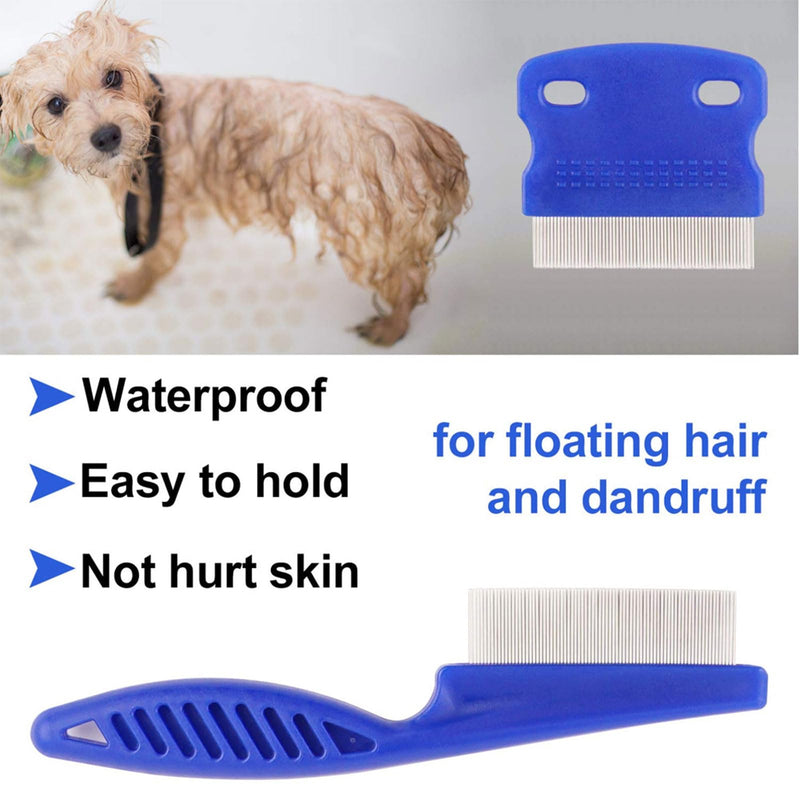 Vhger Pack of 6 Cat Dog Flea Comb, Lice Comb, Metal Teeth Lice Comb, Pet Dog Cat Care Comb (Blue) - PawsPlanet Australia