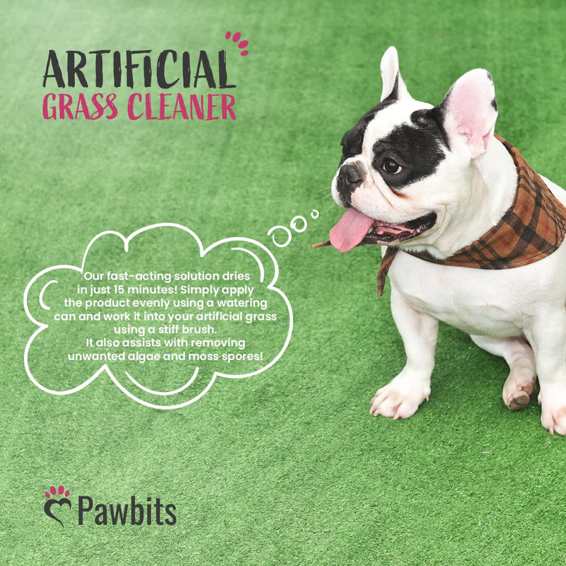 Pawbits Artificial Grass Cleaner For Dogs & Pets 1L – Super Concentrated make 30L of Disinfectant & Deodoriser for Dog & Pet Urine, Deposits, Moss and Algae - Grass Scented Lawn Odour Eliminator - PawsPlanet Australia