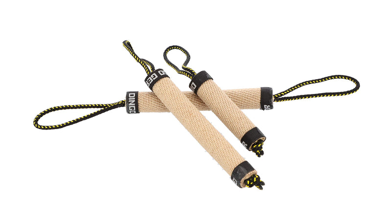 DINGO GEAR Roller with 1 Handle Reinforced Dog Tug for Bite Training and Fun 25 x 3 cm, Jute - PawsPlanet Australia