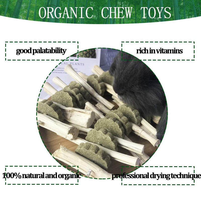 Chinchilla Treats Bunny Chew Toys for Rabbits Teeth Grinding,Organic Bamboo Sticks Natural Toys for Hamsters 2 Pack - PawsPlanet Australia