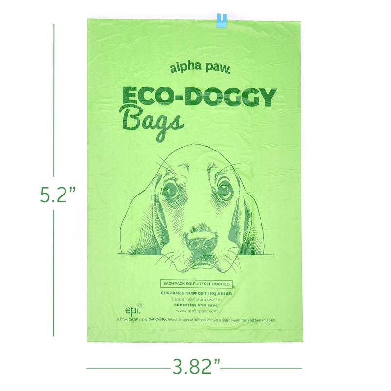 Alpha Paw Eco Doggy Bags - Odor Blocking, Biodegradable Dog Poop Bags - Natural Lavender, Leak Proof Doggie Waste Bag - Eco-Friendly, Puppy Poo Bags 60 Bags - PawsPlanet Australia