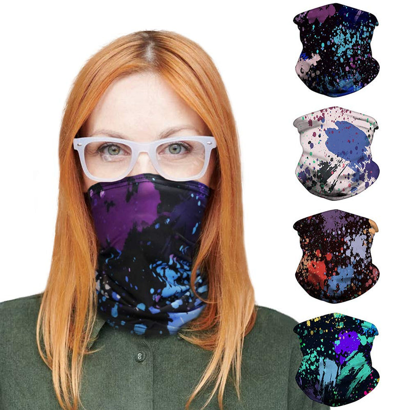 4Pcs Neck Gaiter, Face Cover, Headband, Bandanas, Scarf, UV Protection Tie Dye Multi Functional Tube Mask for Outdoor Sports Yoga - PawsPlanet Australia