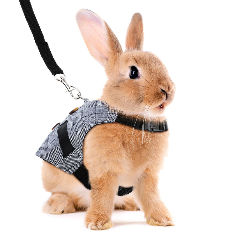 2 Pieces Rabbit Vest Harness and Leash Set Adjustable Formal Suit Style Adjustable Soft Bunny Harness for Bunny Rabbit Kitten Small Animal Walking - PawsPlanet Australia