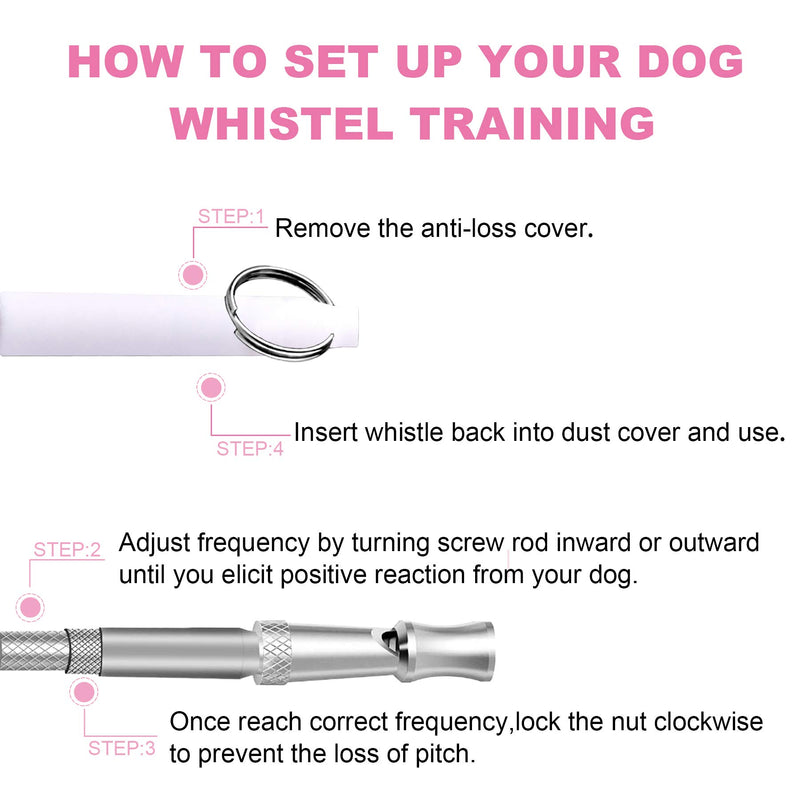Howan Dog Training Whistle to Stop Barking, Professional Dogs Whistles- Trasonic Silent Dog Whistle Adjustable Frequencies, Dog Whistle for Recall Training Include Free Black Strap Lanyard (White) - PawsPlanet Australia