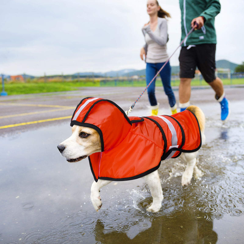 2 Pieces Pet Dog Raincoat Reflective Waterproof Pet Rain Clothes Small Dogs Rainwear Puppy Rain Jacket Pet Rain Poncho for Small Dogs with Harness Hole (M) Medium - PawsPlanet Australia