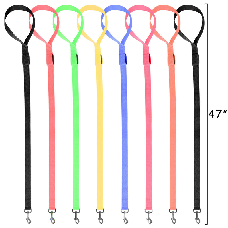 [Australia] - PROLOSO 8 Pcs LED Dog Leash Glow in The Dark Pet Accessories Night Walking Safety Lead 