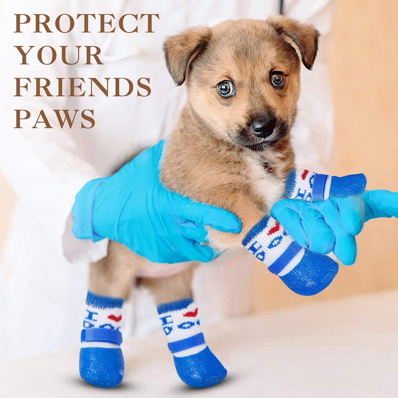 12 Pieces Dog Socks Pet Dog Cat Boots Shoes Adjustable Dog Socks Waterproof Dog Shoes with Strap Anti-Slip Sole Dog Shoes Puppy Pet Paw Protector for Small Tiny Dogs S - PawsPlanet Australia