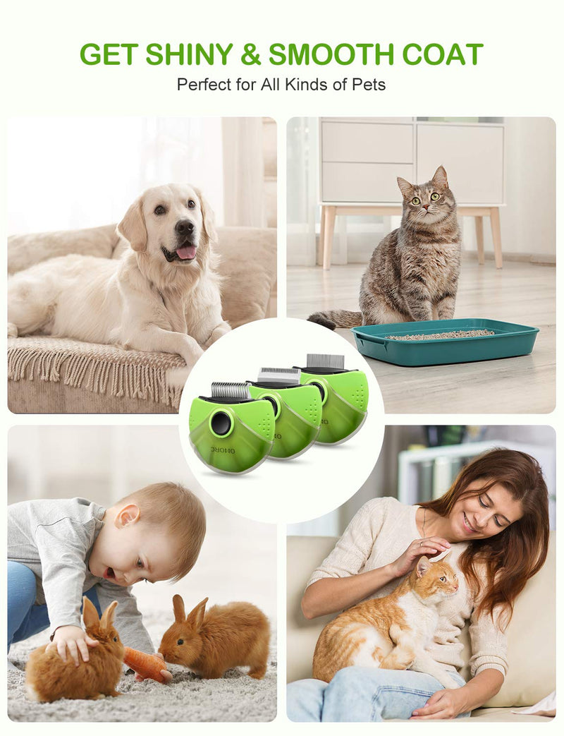 [Australia] - OMORC 3 in 1 Pet Grooming Brush Tool, Effective Dematting Comb, Convenient Deshedding Comb and Useful Pin Comb for Pets, Mat Remover Safe Undercoat Rake for Dogs and Cats 