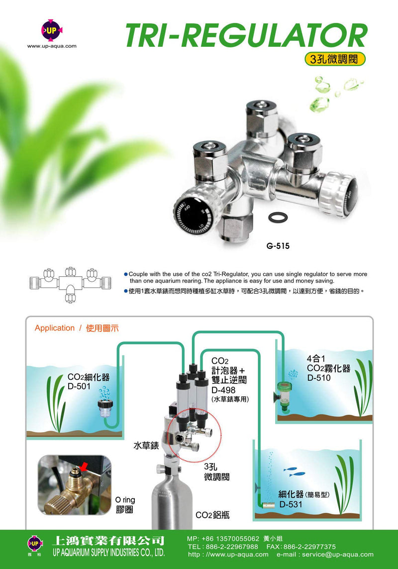 [Australia] - UP Aqua UA-G515 Tri-CO2 Regulator 