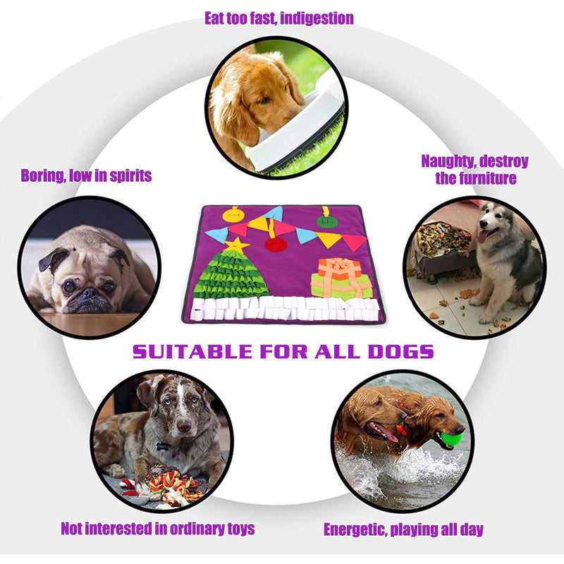 [Australia] - N/N Snuffle Mat Dog Nosework Blanket Durable Washable Feeding Mat Large(27.5’’ X 27.5’’) Great for Stress Release,Dogs Gift,Holiday/Brithday Gift 