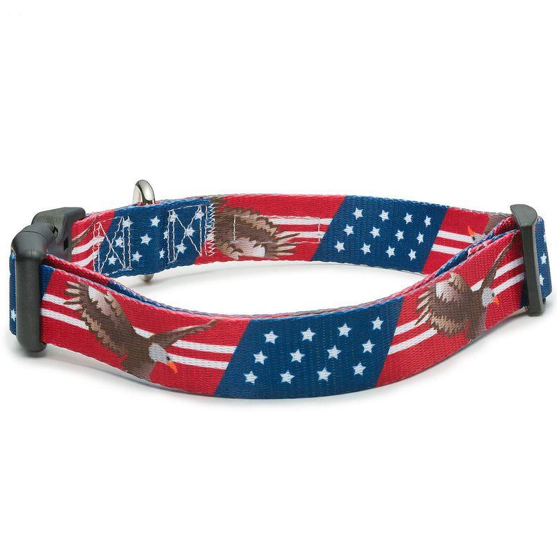 American Flag Dog Collar in 5 Different Sizes Bald Eagle Small - PawsPlanet Australia
