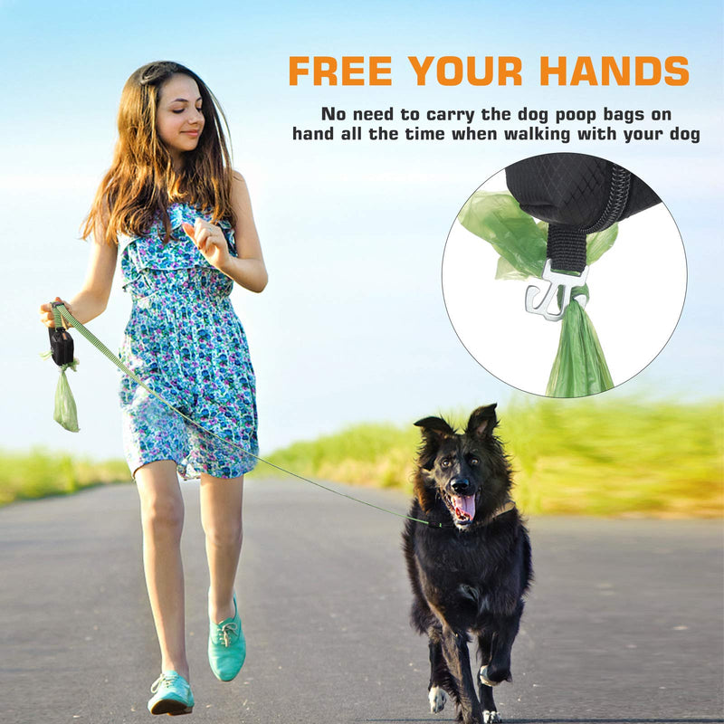 MalsiPree Dog Poop Bag Dispenser with Used Waste Bag Holder Carrier - Improved Elastic Strap & Metal Carabiner Greatly fits Any Dog Leash - PawsPlanet Australia