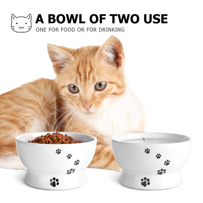 [Australia] - Y YHY Cat Water Bowl,Raised Cat Food Dish,Elevated Cat Bowl No Spill,Ceramic Pet Bowls for Cats or Small Dogs,15 Ounces,Dishwasher Safe 