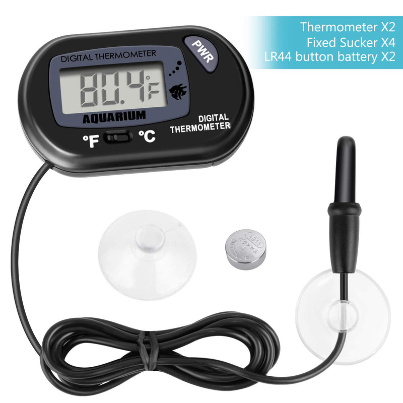 Neptonion Aquarium Thermometer LCD Digital Aquarium Thermometer with Suction Cup Fish Tank Water Terrarium Temperature for Fish and Reptiles Like Lizard and Turtle - PawsPlanet Australia