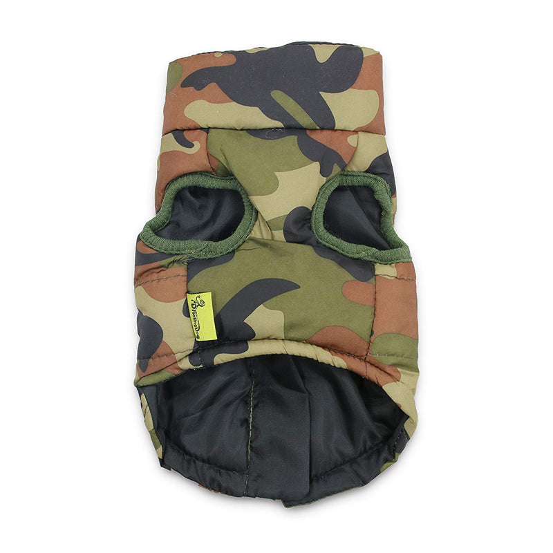 [Australia] - DroolingDog Dog Camo Jacket Winter Coat for Small Dogs Small (3.3-5.5lb) Army Green 