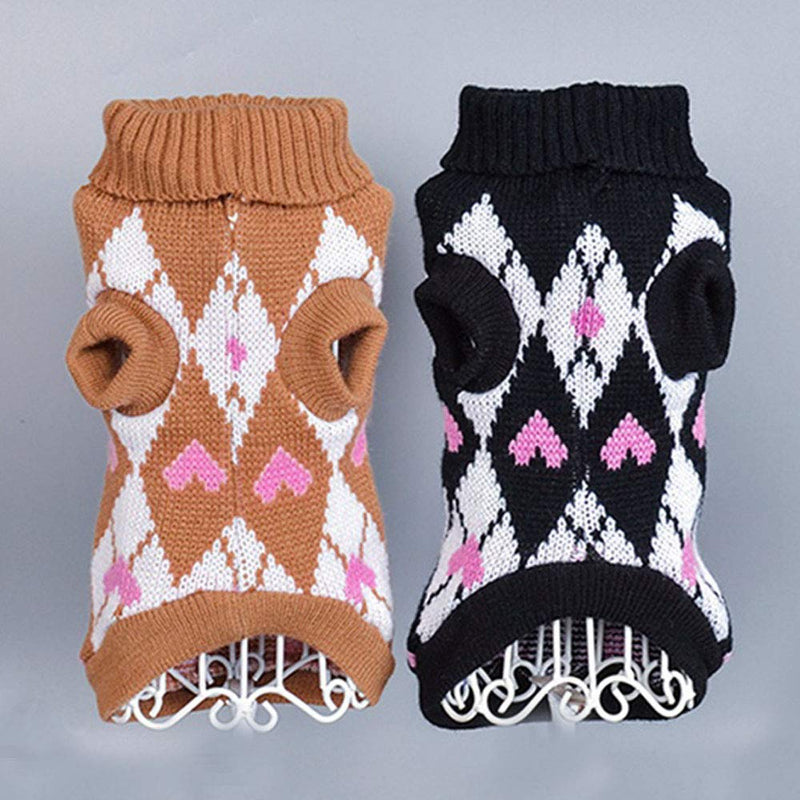 [Australia] - Evursua Cat Clothes Sweater for Kitten Small Dogs, Cats Winter Knit Clothing Warm Soft and High Stretch, fit Pet Male Female M-chest 12inch Navy/pink heart 