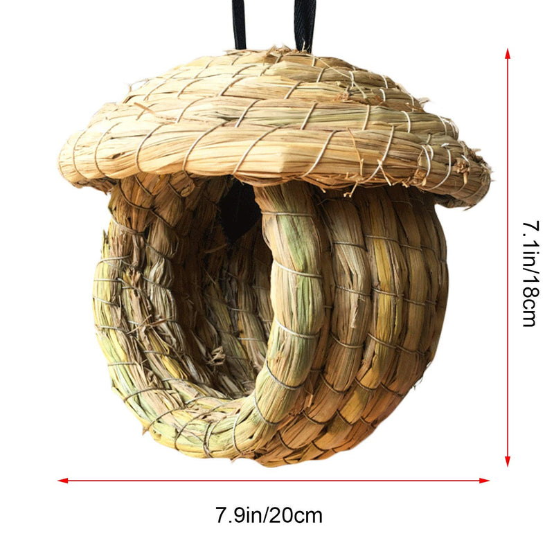 [Australia] - S-Mechanic Birds Nest Eco-Friendly Straw Birds Cages 100% Natural Fiber Birdhouse with Birds Toy and S Hook for Hanging 