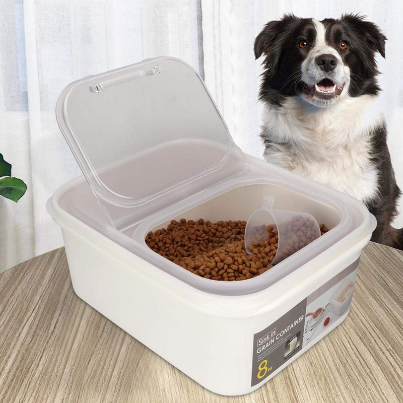 GLOGLOW Pet Food Storage Container, Large Capacity Cat Dog Food Storage Box Sealed Bucket Moistureproof Storage Box Dog Cat Pet Food Storage Container with Measuring Cup S - PawsPlanet Australia