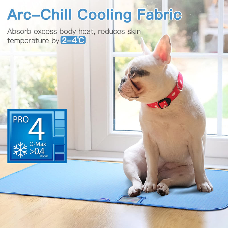 Pet Cooling Mat for Dogs Cats - Avoalre Summer Ice Silk Sleeping Dog Cooling Mat with Humidity Indicator Card, Non-Slip Bottom & Foldable and Washable & Reusable Dog Cooling Pee Pad for Indoor Outdoor Small (18"x24") Blue - PawsPlanet Australia