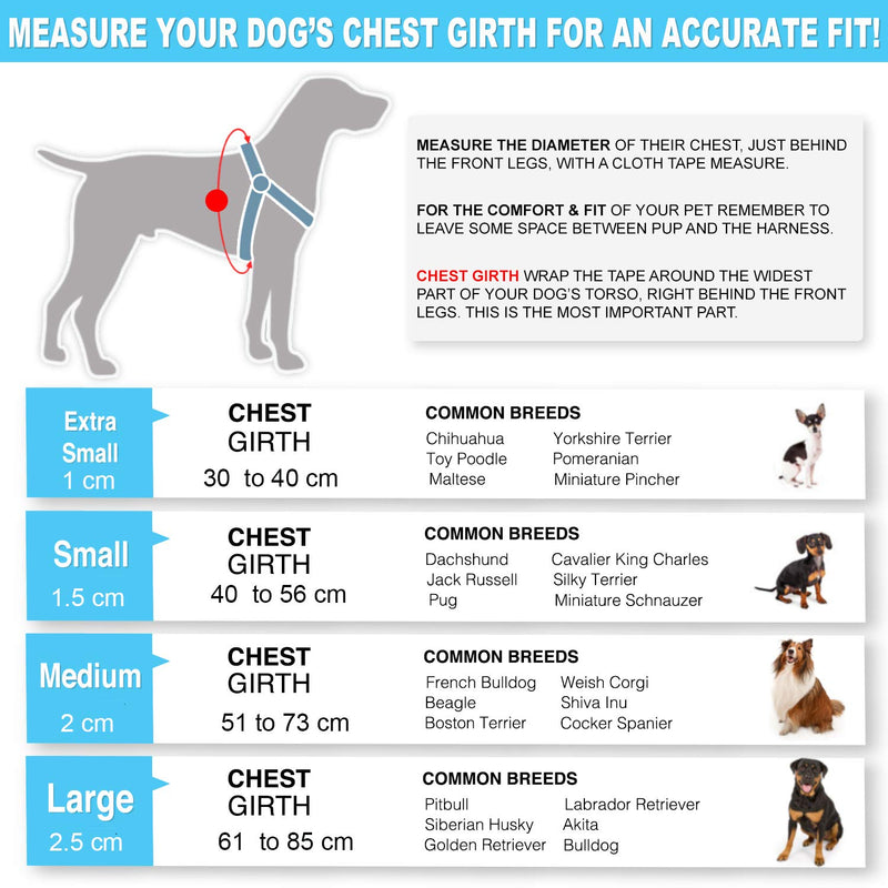 [Australia] - Pawtitas Multicolor Step in Dog Harness or Vest Harness Training of Your Puppy Harness Extra Small Pink / Blue / Teal / Green 