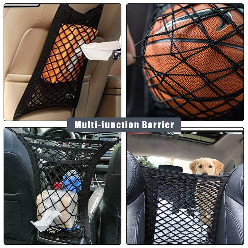 [Australia] - TIANFAN Car Dog Barrier, 3 Layers Pet Barrier Dog Net for Car,SUV,Truck Between Seats, Auto Safety Mesh Organizer Baby Stretchable Storage Bag - Safety Car Divider for Children and Pets 