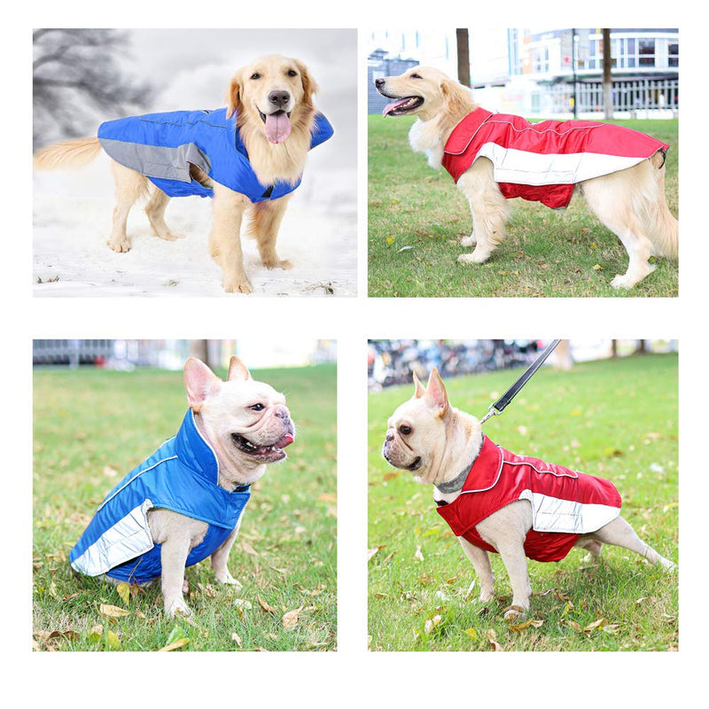 [Australia] - Dog Winter Jacket, Windproof Waterproof Outdoor Sports Pet Coat for Cold Weather, Dog Warm Vest Clothes with Reflective, for Small Medium Large Dogs XS(Chest Girth 14-17") Blue 