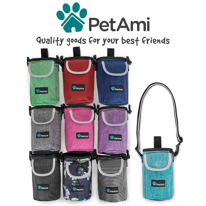 [Australia] - PetAmi Dog Treat Pouch with Large Front Pocket | Dog Training Pouch Bag with Waist Shoulder Strap, Poop Bag Dispenser, Collapsible Bowl | Training Bag for Kibbles, Pet Toys | 3 Ways to Wear Charcoal 