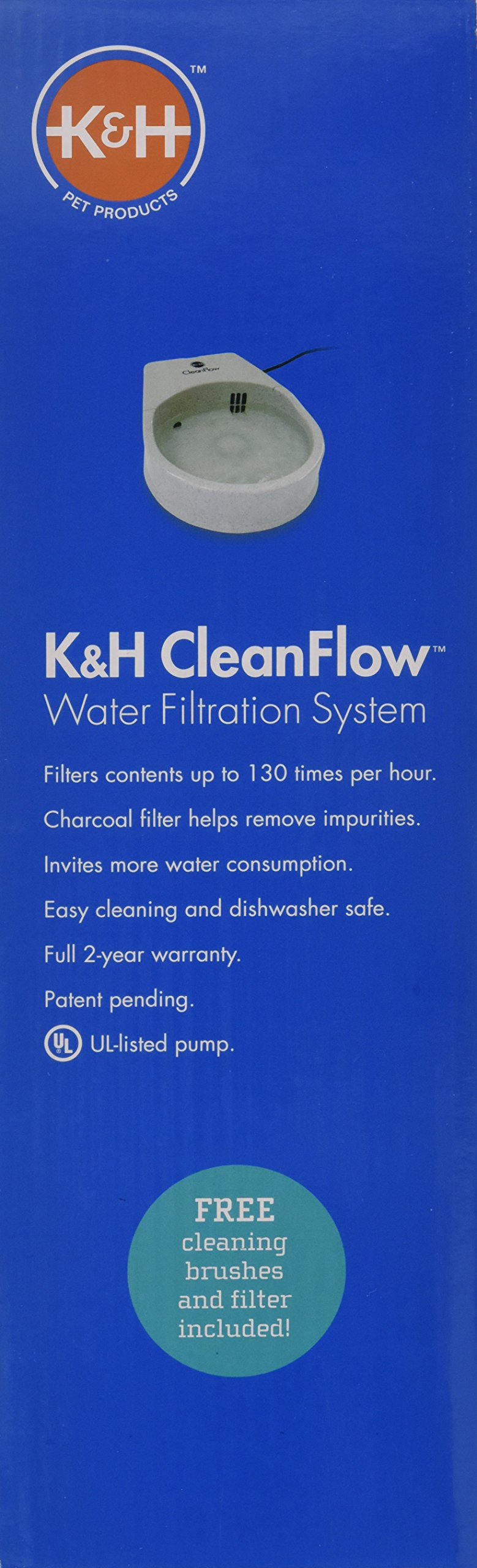 [Australia] - K&H Pet Products CleanFlow Cat Filtered Water Bowl 80oz. Granite 