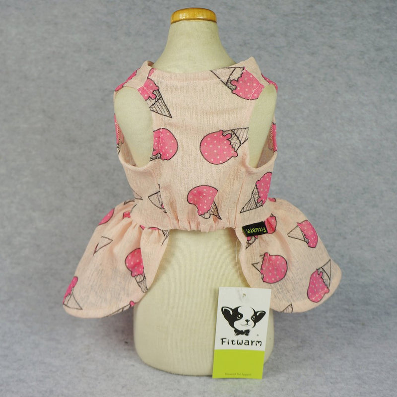 Fitwarm Sweet Ice Cream Pet Clothes for Dog Dresses Vest Shirts Sundress Pink XS - PawsPlanet Australia